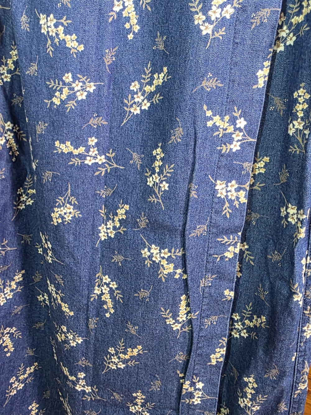 Liz Claiborne Vintage  Floral Denim Skirt Button Wrap Long Cottagecore Sz 4 - Picture 6 of 9